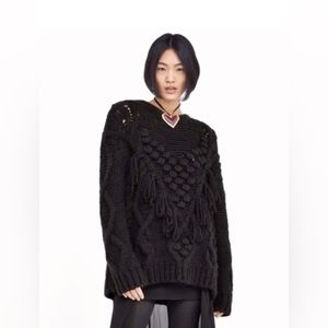Zara Chunky Size Small Black Oversized Knit Sweater